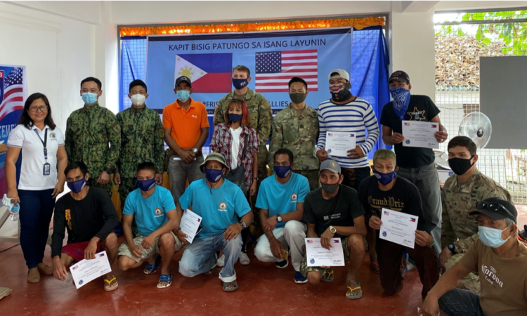 The United States Civil Military Support Element – Philippines, in partnership with the Philippine National Police Maritime Group – Zambales, conducts training for 25 first responders in Masinloc, Zambales.