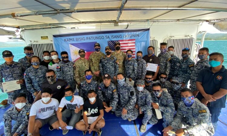 Members of the U.S. Civilian Military Support Element – Philippines conduct Tactical Combat Casualty Care Training for 21 Philippine Coast Guard District - Palawan personnel and crew of PCG vessels across Palawan from January