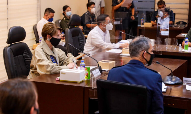 U.S. Secretary of the Air Force Barbara Barrett meets with senior Philippine defense and military officials in Manila.