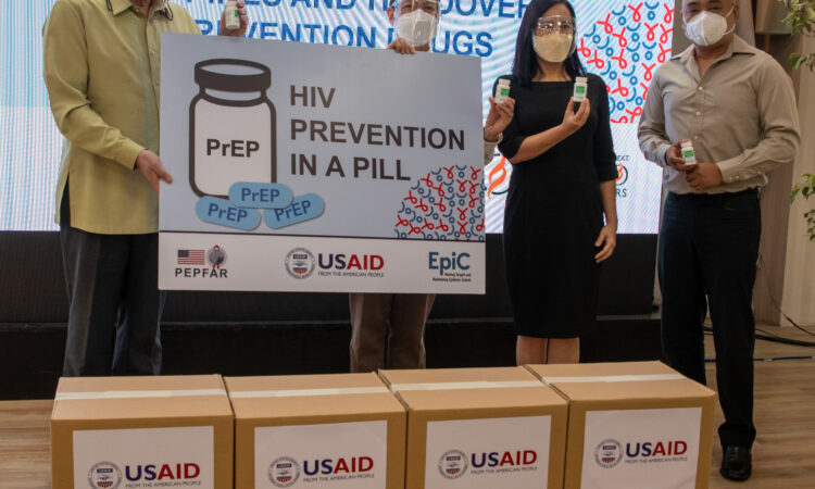 group of people with boxes