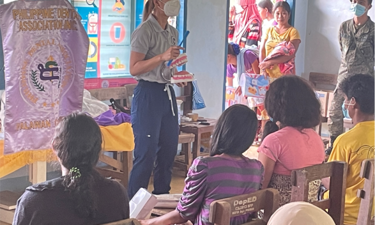 woman giving presentation