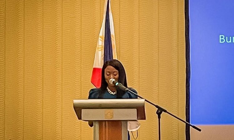 INL Director Kelia Cummins at the launch of the International Consortium on Combating Wildlife and Forest Crime Analytic Toolkit in the Philippines.