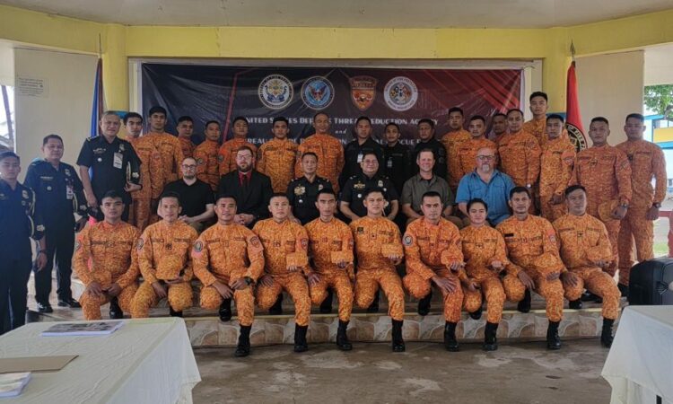 Firefighters from the Philippine Bureau of Fire Protection participate in the U.S. Defense Threat Reduction Agency’s two-week training course on countering weapons of mass destruction, which focused on the risks that first responders face when encountering a Chemical, Biological, Radioactive and Nuclear incident.