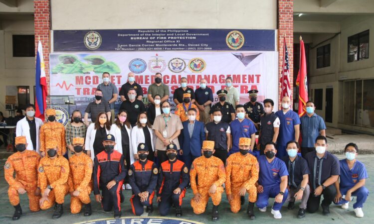 Personnel from DTRA, BFP, SPMC, and local first responders participate in a CBRN emergency response training in Davao City from August 15 to 26.