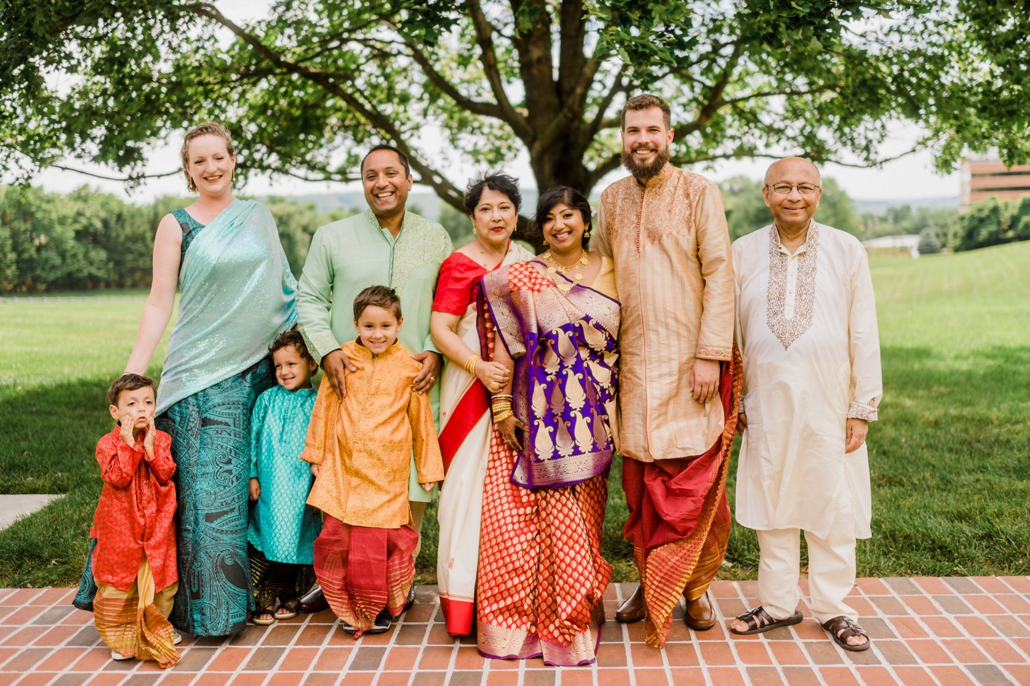 Spokesperson Kanishka Gangopadhyay and his family wearing traditional Indian attire.
