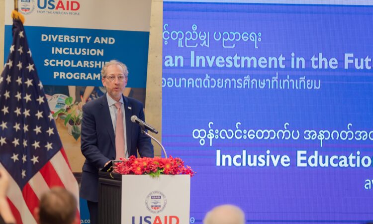 USAID Assistant Administrator Michael Schiffer delivers remarks at the launch of the Diversity and Inclusion Scholarship Program in Bangkok, Thailand, on February 29.