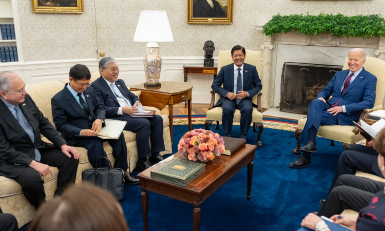 President Biden sitting down for a meeting with President Marcos and U.S. and Philippine officials.