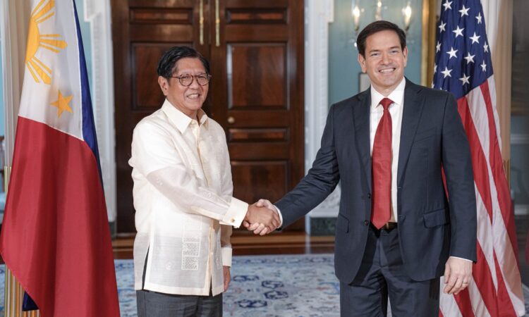 Philippine President Ferdinand Marcos Jr. and U.S. Secretary of State Marco Rubio meet in Washington, D.C., on July 21.